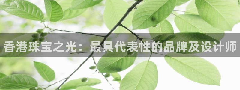 新宝5是什么：香港珠宝之光：最具代表性的品牌及设计师