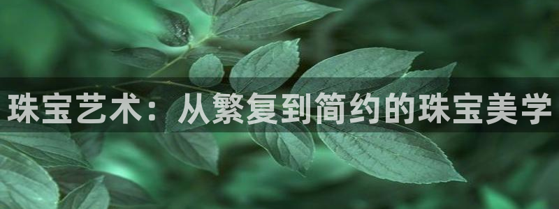 新宝5测试：珠宝艺术：从繁复到简约的珠宝美学